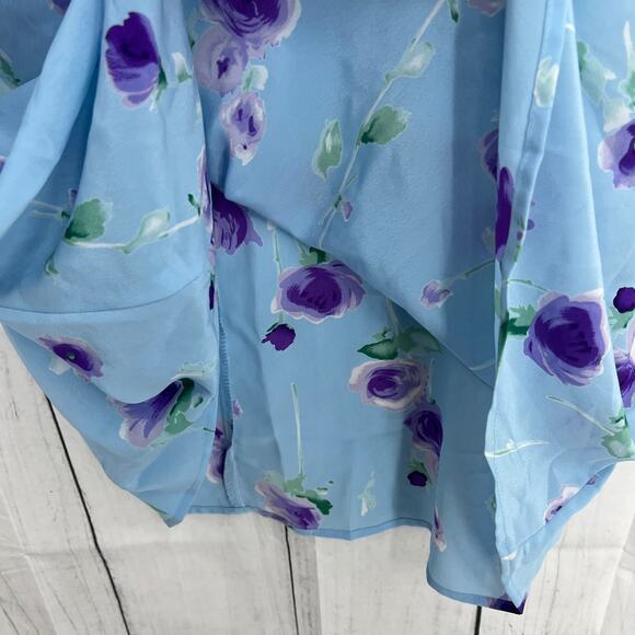 SPEECHLESS XS American VINTAGE 90s Blue Floral Dress Knee Length Babydoll - Picture 6 of 8